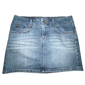 Lucky Brand Washed Blue Denim Mini Skirt